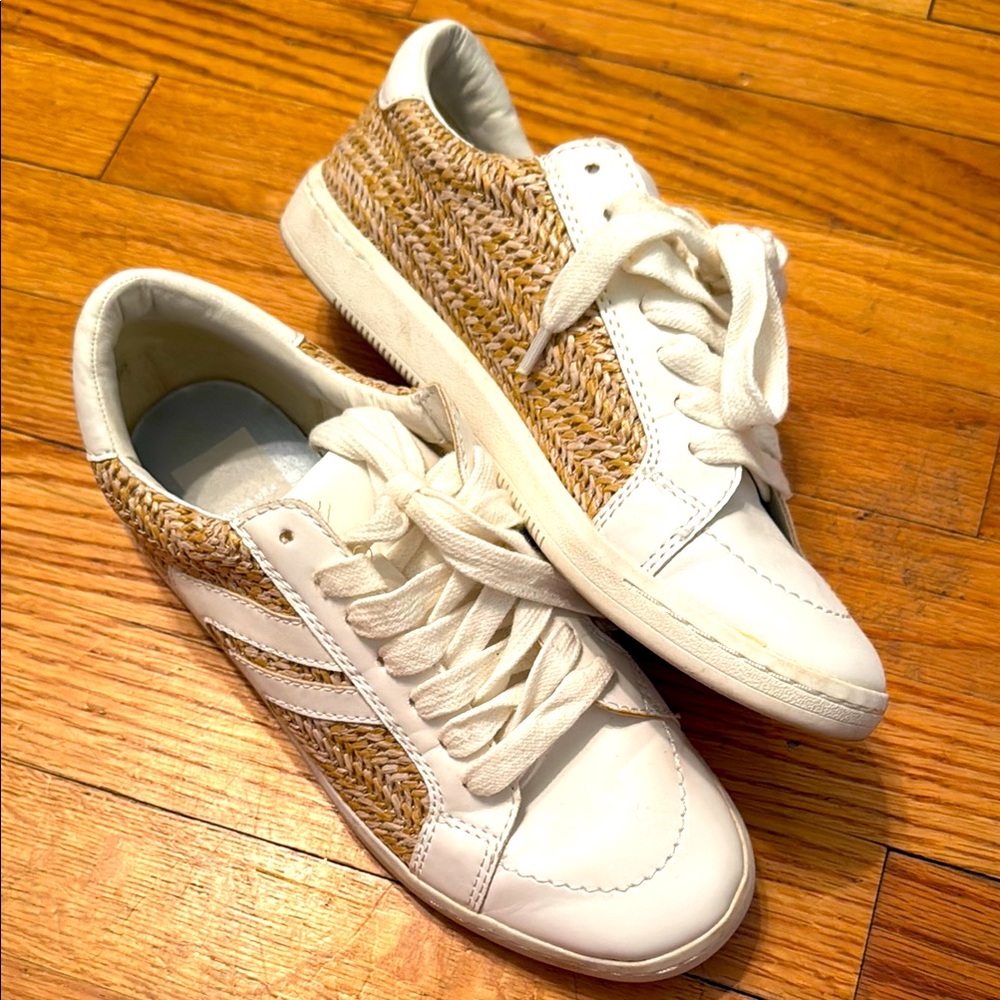 Dolce Vita White and Tan Sneakers with Chic Design